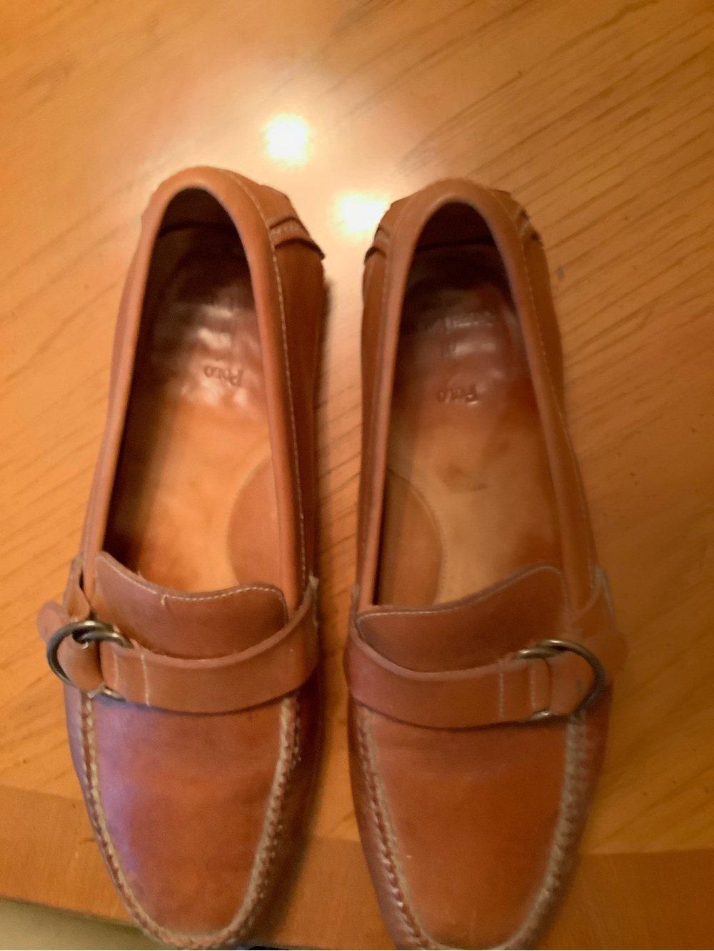 Polo by Ralph Lauren Tan Driving Shoes with Metal Bit. Shoe trees included.